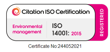 ISO 14001 certification badge